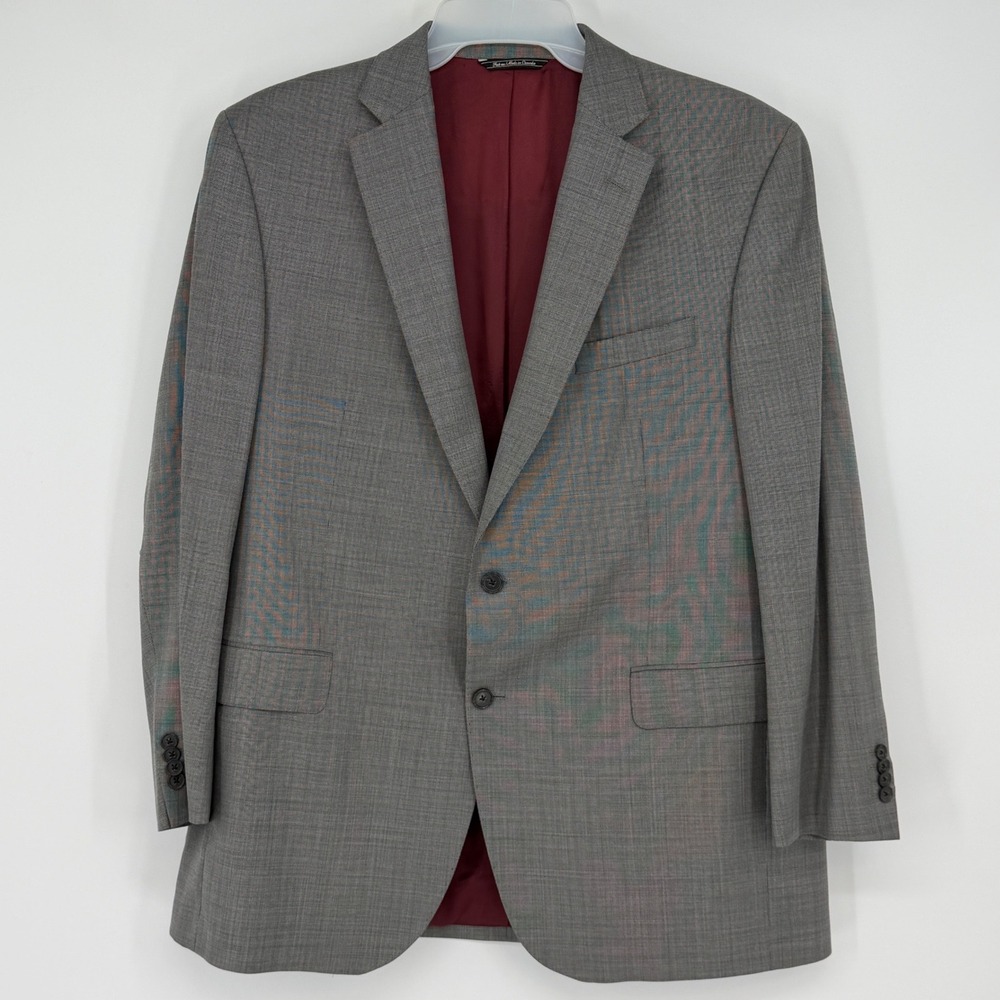 Jack Victor Mens‎ 43R Blazer Super 130s Wool Gray Luxor CT Made in Canada Union